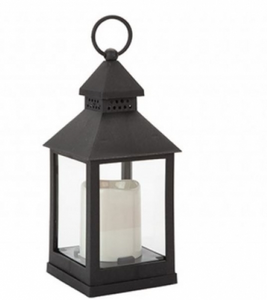 Black Lantern with Flickering LED Light