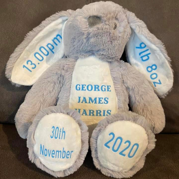 Fluffy Bunny Cuddly Toy - Grey - PRE-ORDER