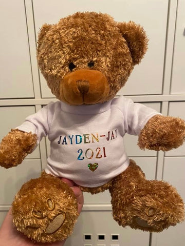 Grey Archie Teddy Bear with Removable T-shirt